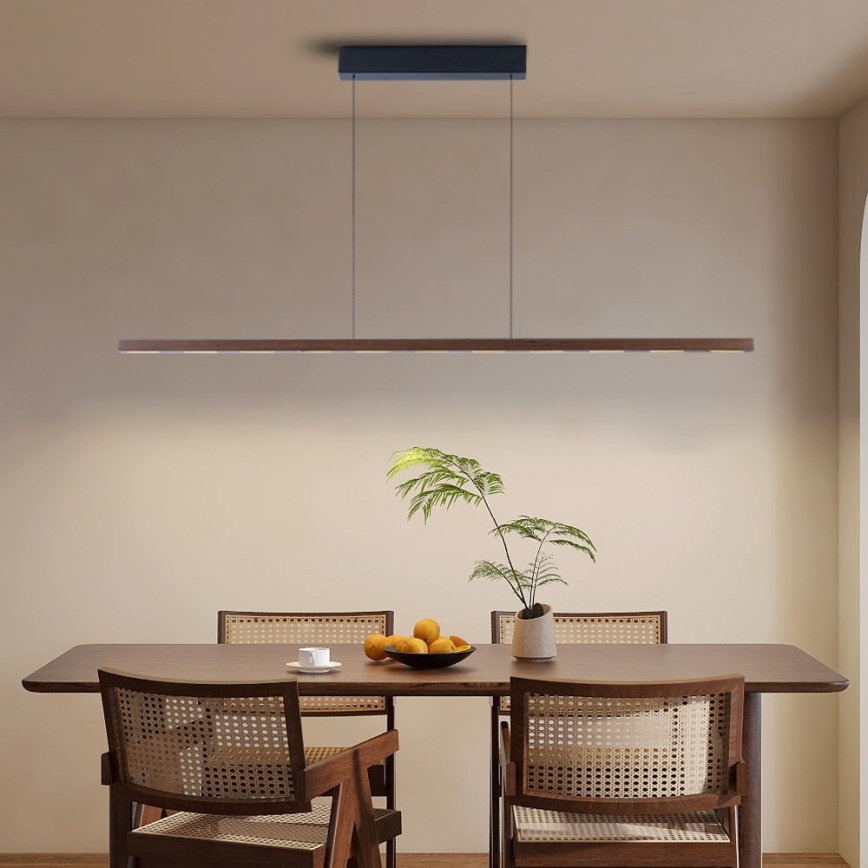 Immax NEO 07309L - LED ściemnialny żyrandol na linkach z czujnikiem MADEIRA LED/37W/230V 157 cm orzech