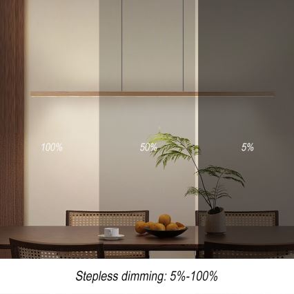 Immax NEO 07310L - ściemnialny żyrandol LED na linkach z czujnikiem MADEIRA LED/37W/230V 157 cm jesion