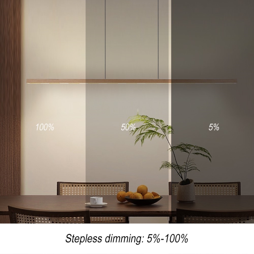 Immax NEO 07310L - ściemnialny żyrandol LED na linkach z czujnikiem MADEIRA LED/37W/230V 157 cm jesion