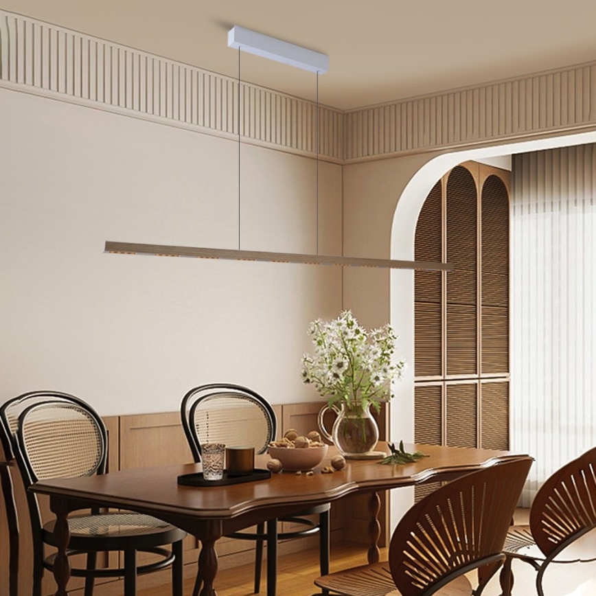 Immax NEO 07310L - ściemnialny żyrandol LED na linkach z czujnikiem MADEIRA LED/37W/230V 157 cm jesion