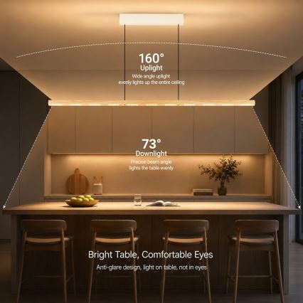 Immax NEO 07310L - ściemnialny żyrandol LED na linkach z czujnikiem MADEIRA LED/37W/230V 157 cm jesion