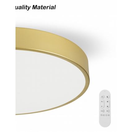 Immax NEO 07312L - ściemnialna lampa sufitowa LED SEMPLICI LED/128W/230V o średnicy 100 cm Wi-Fi Tuya złota + pilot zdalnego sterowania