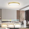 Immax NEO 07312L - ściemnialna lampa sufitowa LED SEMPLICI LED/128W/230V o średnicy 100 cm Wi-Fi Tuya złota + pilot zdalnego sterowania
