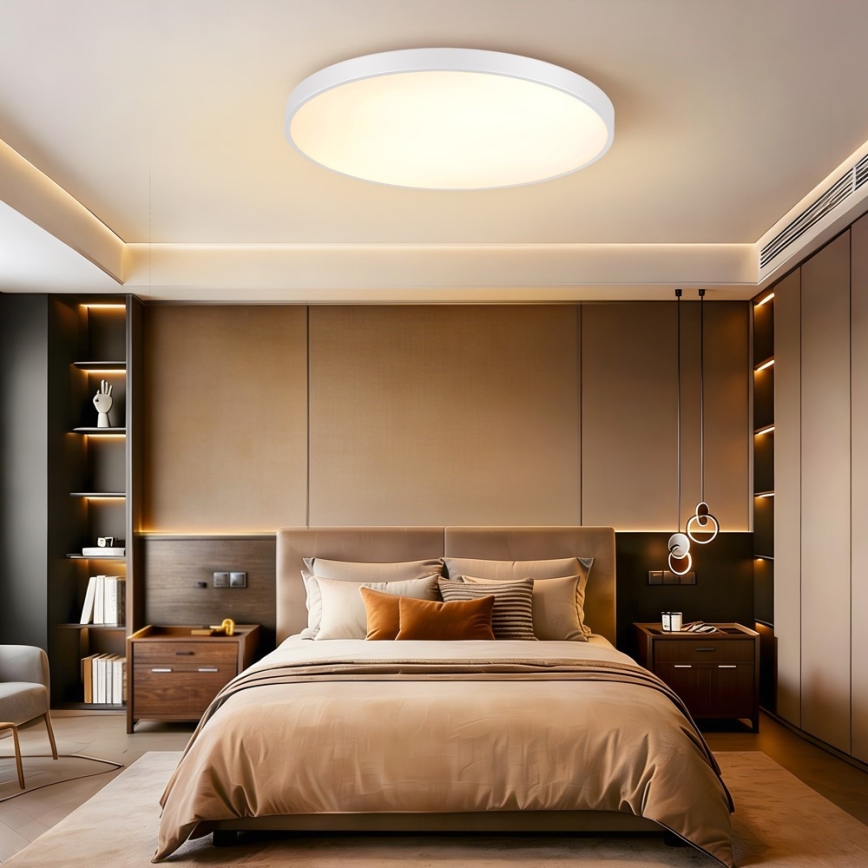 Immax NEO 07315L - ściemnialna lampa sufitowa LED SEMPLICI LED/96W/230V śr. 80 cm Wi-Fi Tuya biała + pilot zdalnego sterowania