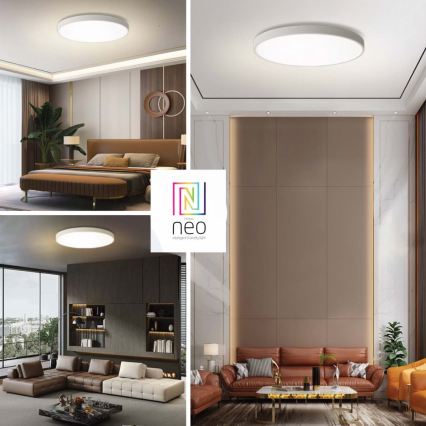 Immax NEO 07315L - ściemnialna lampa sufitowa LED SEMPLICI LED/96W/230V śr. 80 cm Wi-Fi Tuya biała + pilot zdalnego sterowania
