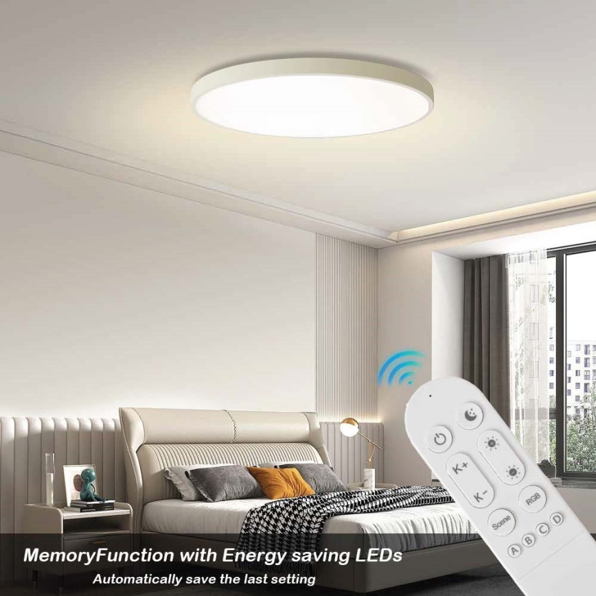 Immax NEO 07315L - ściemnialna lampa sufitowa LED SEMPLICI LED/96W/230V śr. 80 cm Wi-Fi Tuya biała + pilot zdalnego sterowania