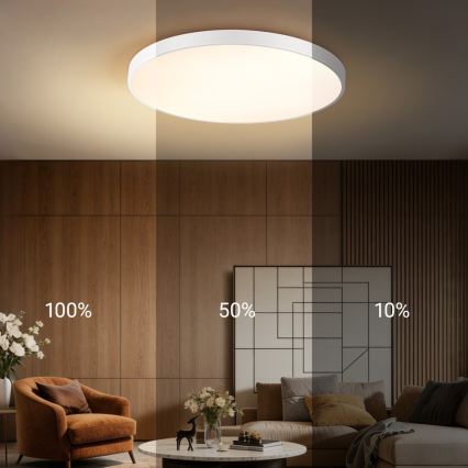 Immax NEO 07315L - ściemnialna lampa sufitowa LED SEMPLICI LED/96W/230V śr. 80 cm Wi-Fi Tuya biała + pilot zdalnego sterowania