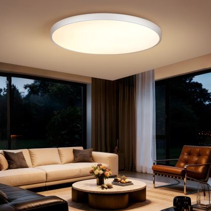 Immax NEO 07316L - LED ściemnialna oprawa sufitowa SEMPLICI LED/128W/230V śr. 100 cm Wi-Fi Tuya biała + pilot zdalnego sterowania