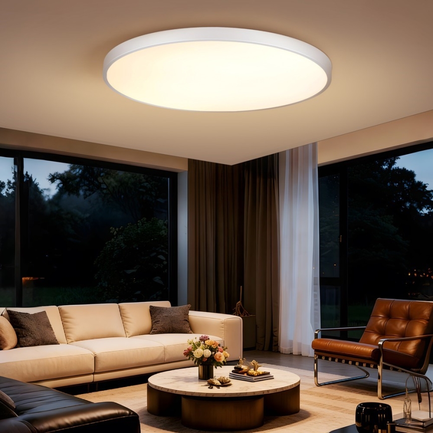Immax NEO 07316L - LED ściemnialna oprawa sufitowa SEMPLICI LED/128W/230V śr. 100 cm Wi-Fi Tuya biała + pilot zdalnego sterowania