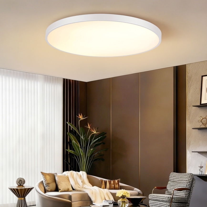 Immax NEO 07316L - LED ściemnialna oprawa sufitowa SEMPLICI LED/128W/230V śr. 100 cm Wi-Fi Tuya biała + pilot zdalnego sterowania