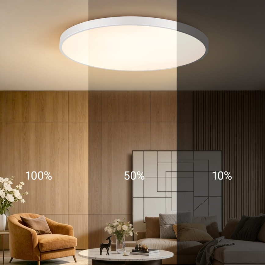 Immax NEO 07316L - LED ściemnialna oprawa sufitowa SEMPLICI LED/128W/230V śr. 100 cm Wi-Fi Tuya biała + pilot zdalnego sterowania