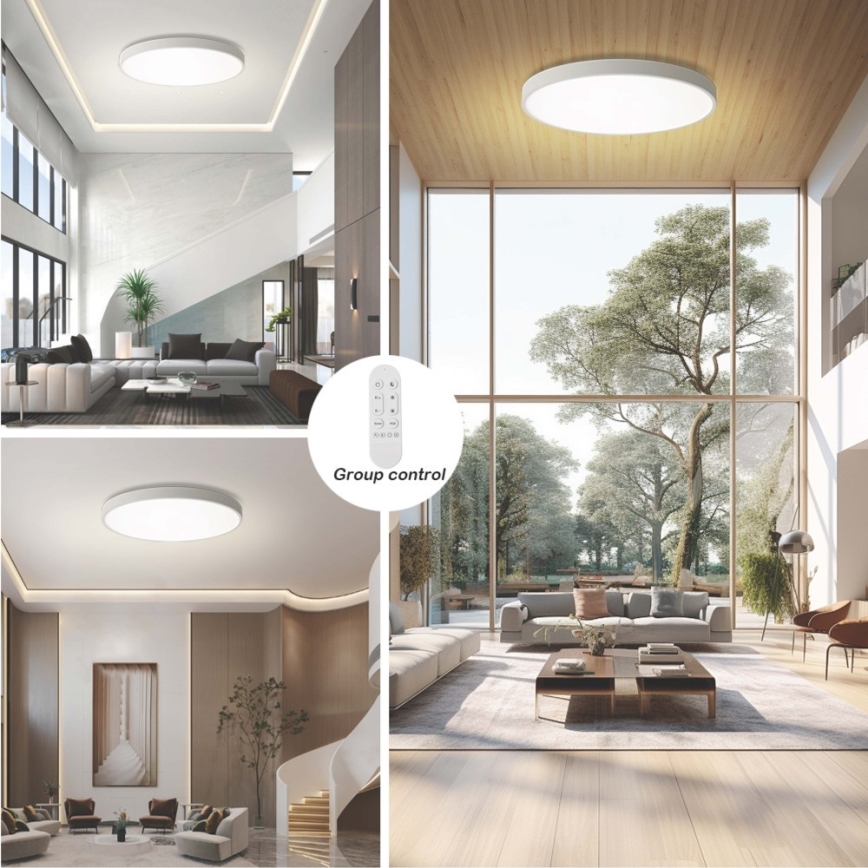 Immax NEO 07316L - LED ściemnialna oprawa sufitowa SEMPLICI LED/128W/230V śr. 100 cm Wi-Fi Tuya biała + pilot zdalnego sterowania
