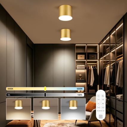 Immax NEO 07318L - ściemnialna lampa sufitowa RONDATE LED/32W/230V, śr. 16,5 cm, Wi-Fi Tuya, złota