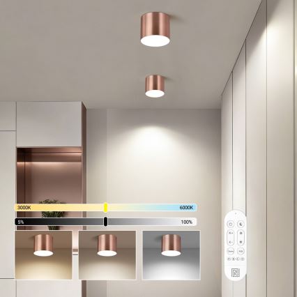Immax NEO 07319L - Ściemnialna oprawa sufitowa LED RONDATE LED/18W/230V Ø 11,5 cm, Wi‑Fi Tuya, różowe złoto