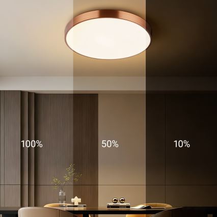 Immax NEO 07321L - ściemnialna oprawa sufitowa LED NEO LITE SEMPLICI LED/36W/230V Ø 40 cm Tuya, rose gold + pilot zdalnego sterowania