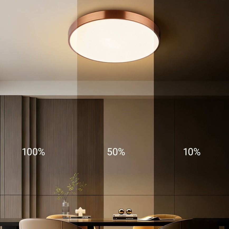Immax NEO 07321L - ściemnialna oprawa sufitowa LED NEO LITE SEMPLICI LED/36W/230V Ø 40 cm Tuya, rose gold + pilot zdalnego sterowania