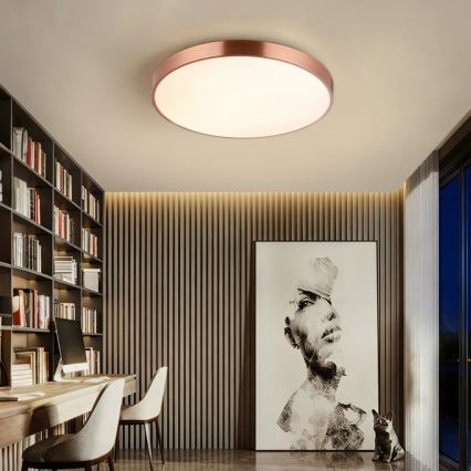 Immax NEO 07322L - ściemnialna oprawa sufitowa LED NEO LITE SEMPLICI LED/60W/230V śr. 60 cm Tuya różowe złoto + pilot zdalnego sterowania