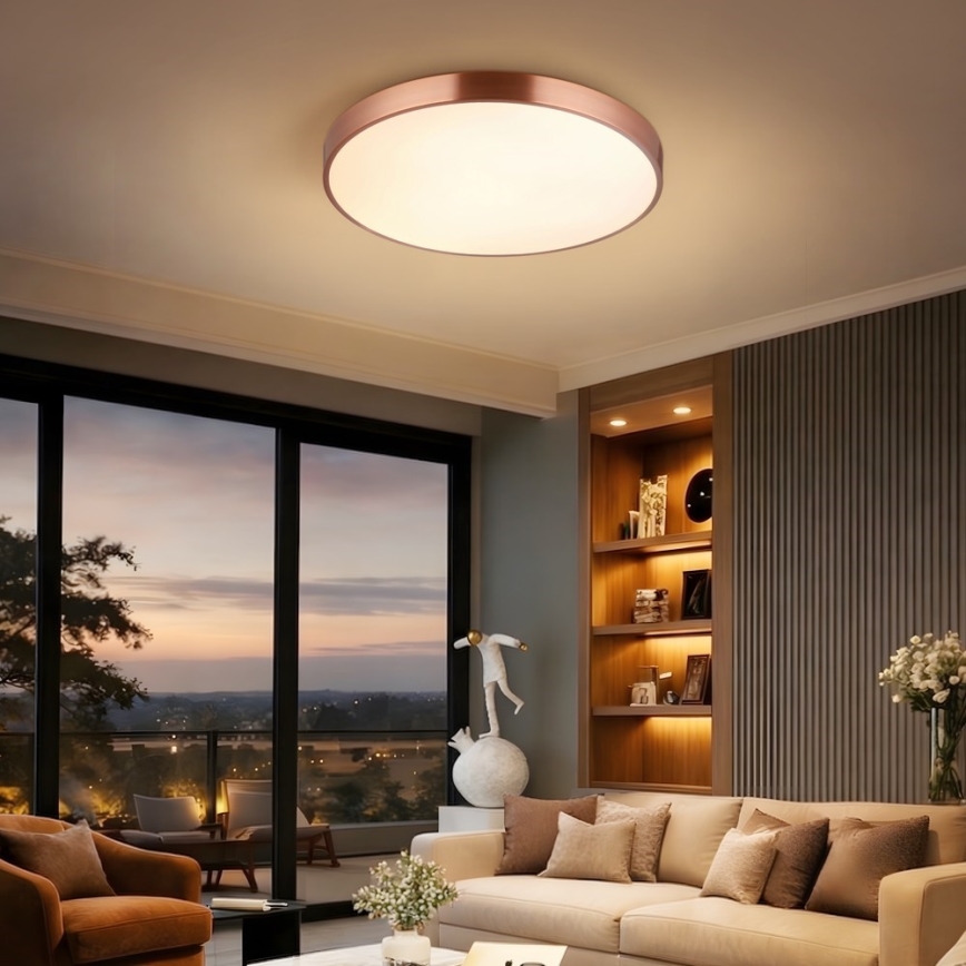 Immax NEO 07322L - ściemnialna oprawa sufitowa LED NEO LITE SEMPLICI LED/60W/230V śr. 60 cm Tuya różowe złoto + pilot zdalnego sterowania
