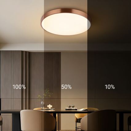 Immax NEO 07322L - ściemnialna oprawa sufitowa LED NEO LITE SEMPLICI LED/60W/230V śr. 60 cm Tuya różowe złoto + pilot zdalnego sterowania
