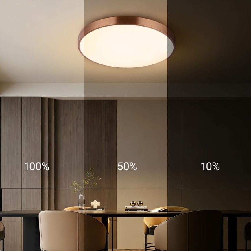 Immax NEO 07322L - ściemnialna oprawa sufitowa LED NEO LITE SEMPLICI LED/60W/230V śr. 60 cm Tuya różowe złoto + pilot zdalnego sterowania
