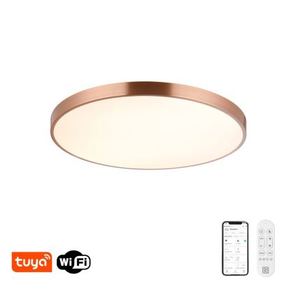 Immax NEO 07323L - LED ściemnialny plafon SEMPLICI LED/96W/230V śr. 80 cm Wi-Fi Tuya różowe złoto + pilot zdalnego sterowania
