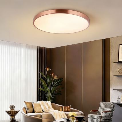Immax NEO 07323L - LED ściemnialny plafon SEMPLICI LED/96W/230V śr. 80 cm Wi-Fi Tuya różowe złoto + pilot zdalnego sterowania