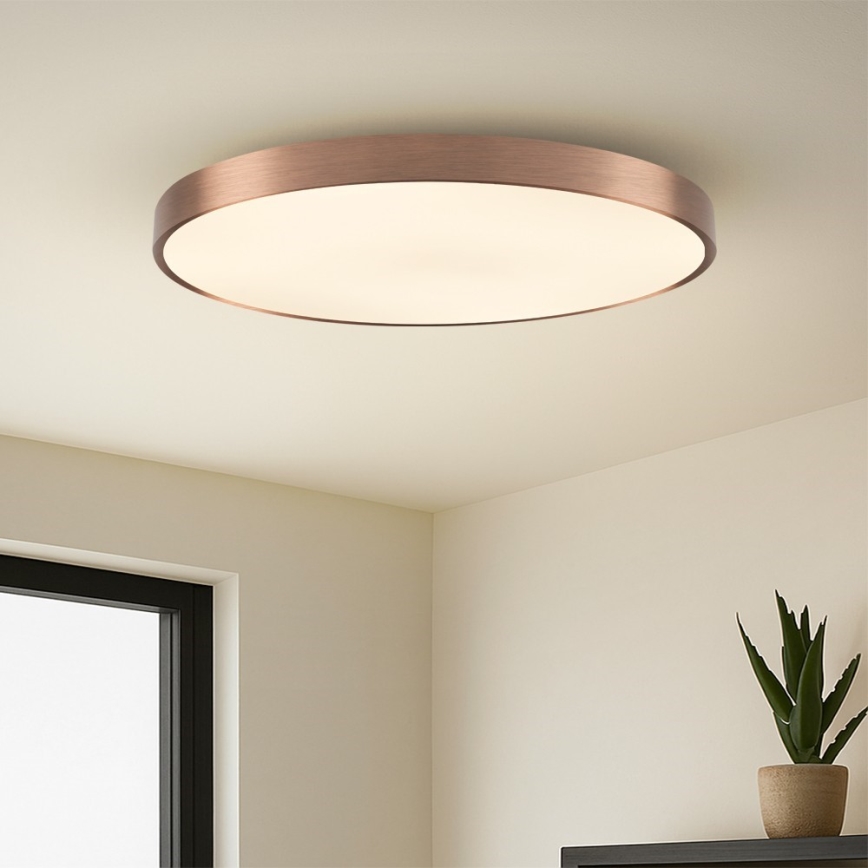 Immax NEO 07323L - LED ściemnialny plafon SEMPLICI LED/96W/230V śr. 80 cm Wi-Fi Tuya różowe złoto + pilot zdalnego sterowania