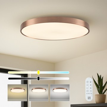 Immax NEO 07323L - LED ściemnialny plafon SEMPLICI LED/96W/230V śr. 80 cm Wi-Fi Tuya różowe złoto + pilot zdalnego sterowania