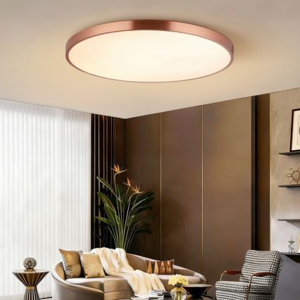 Immax NEO 07324L - Ściemnialna lampa sufitowa LED SEMPLICI LED/128W/230V, średnica 100 cm, Wi‑Fi Tuya, złota + pilot zdalnego sterowania