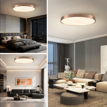 Immax NEO 07324L - Ściemnialna lampa sufitowa LED SEMPLICI LED/128W/230V, średnica 100 cm, Wi‑Fi Tuya, złota + pilot zdalnego sterowania