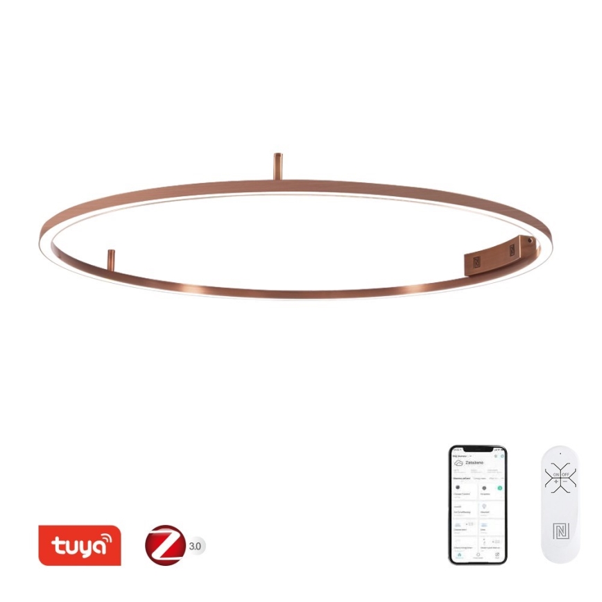 Immax NEO 07325-120C - LED ściemnialna oprawa sufitowa FINO LED/72W/230V 120 cm Tuya różowe złoto + pilot zdalnego sterowania