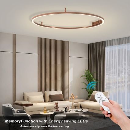 Immax NEO 07325-120C - LED ściemnialna oprawa sufitowa FINO LED/72W/230V 120 cm Tuya różowe złoto + pilot zdalnego sterowania