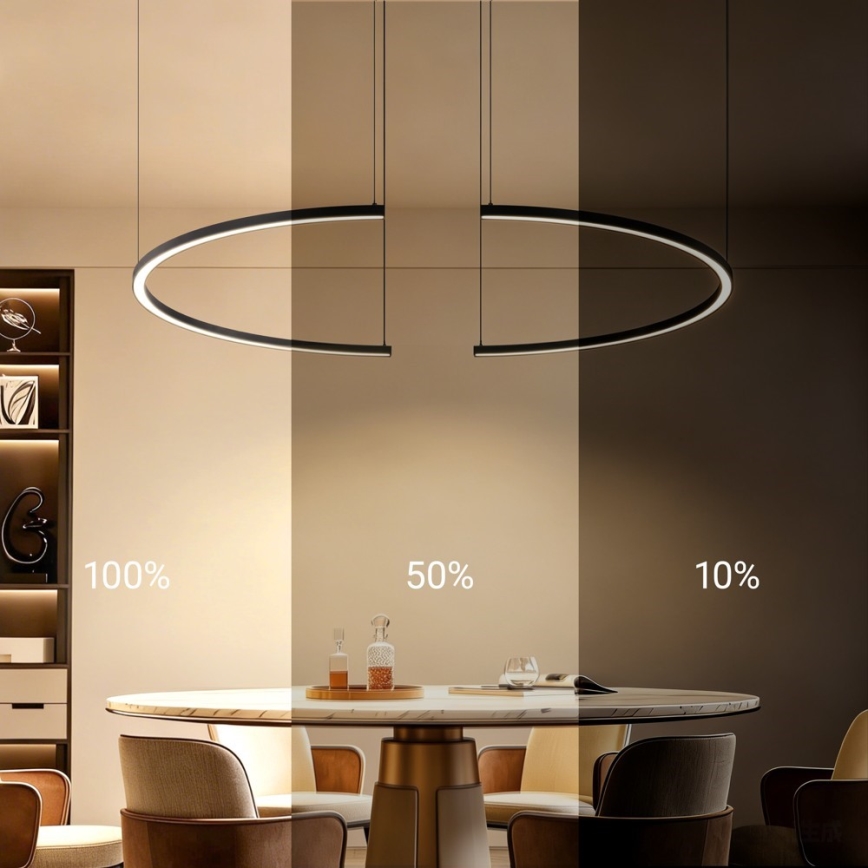 Immax NEO 07329L - LED ściemnialna lampa wisząca na lince FINO LED/72W/230V 120 cm Tuya czarna + pilot zdalnego sterowania