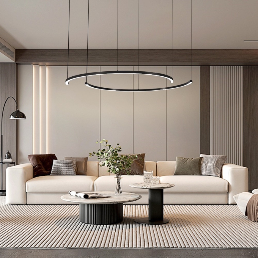 Immax NEO 07329L - LED ściemnialna lampa wisząca na lince FINO LED/72W/230V 120 cm Tuya czarna + pilot zdalnego sterowania