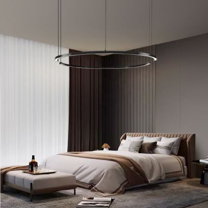 Immax NEO 07329L - LED ściemnialna lampa wisząca na lince FINO LED/72W/230V 120 cm Tuya czarna + pilot zdalnego sterowania