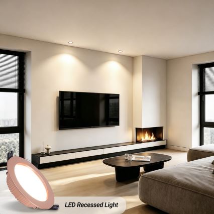 Immax NEO 07330L - ściemnialna oprawa wpuszczana DOWN LED/12W/230V Wi-Fi Tuya, śr. 12 cm, różowe złoto