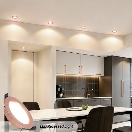 Immax NEO 07330L - ściemnialna oprawa wpuszczana DOWN LED/12W/230V Wi-Fi Tuya, śr. 12 cm, różowe złoto
