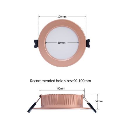 Immax NEO 07330L - ściemnialna oprawa wpuszczana DOWN LED/12W/230V Wi-Fi Tuya, śr. 12 cm, różowe złoto