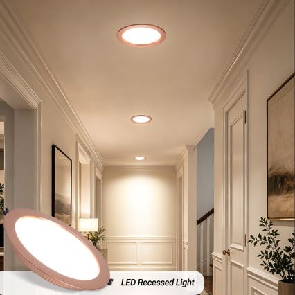 Immax NEO 07331L - ściemnialna wpuszczana oprawa sufitowa DOWN LED/36W/230V Wi-Fi Tuya śr. 23 cm różowe złoto