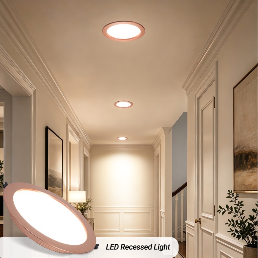 Immax NEO 07331L - ściemnialna wpuszczana oprawa sufitowa DOWN LED/36W/230V Wi-Fi Tuya śr. 23 cm różowe złoto