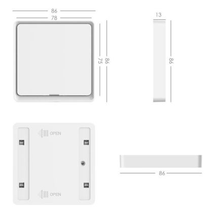 Immax NEO 07506C - SET 3x Przełącznik 1-przycisk SMART 3xCR2430 Zigbee 3.0 Tuya