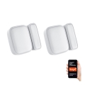 Immax NEO 07511L - ZESTAW 2x Magnetyczny czujnik okienny i drzwiowy SMART 1xCR2032  Zigbee Tuya