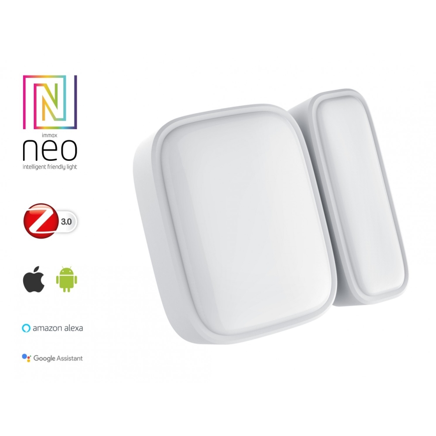 Immax NEO 07511L - ZESTAW 2x Magnetyczny czujnik okienny i drzwiowy SMART 1xCR2032  Zigbee Tuya