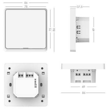 Immax NEO 07512L - Przełącznik z jednym przyciskiem SMART 230V Wi-Fi Tuya