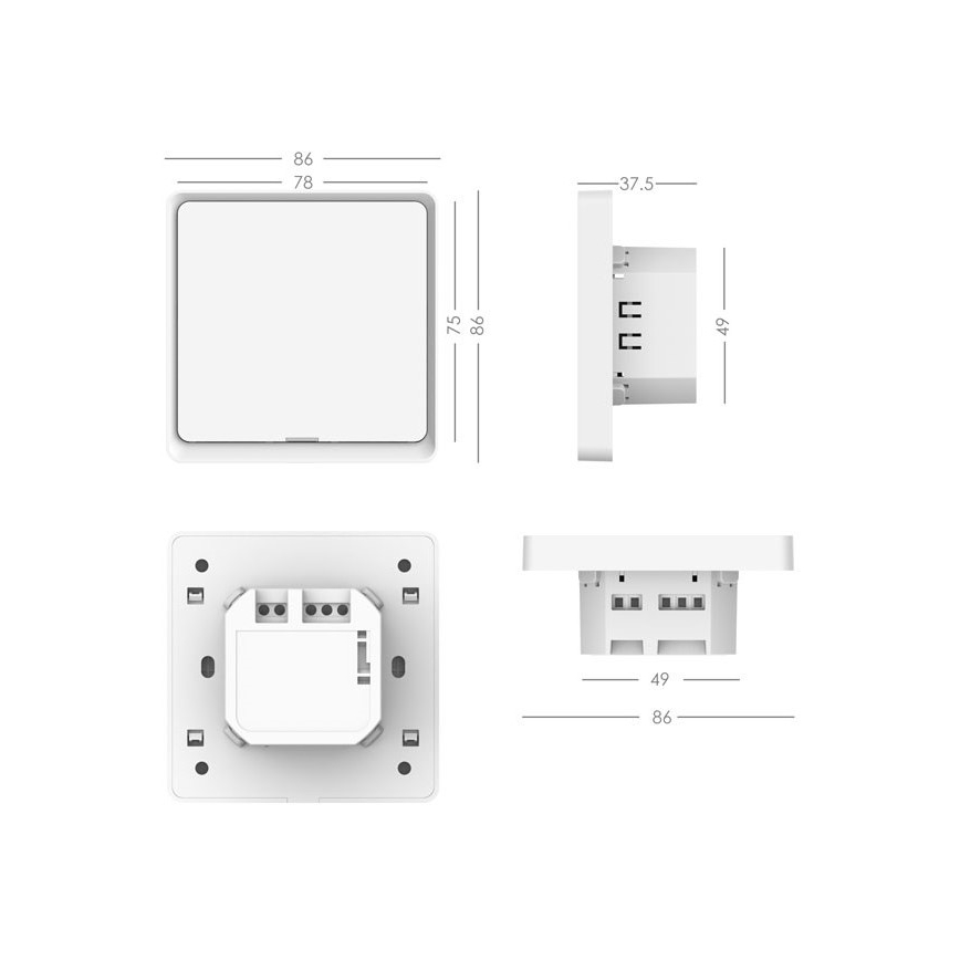 Immax NEO 07512L - Przełącznik z jednym przyciskiem SMART 230V Wi-Fi Tuya