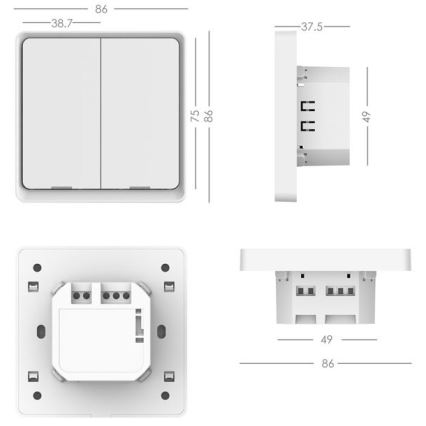 Immax NEO 07513L - Przełącznik z 2 przyciskami SMART 230V Wi-Fi Tuya