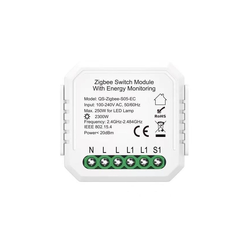 Immax NEO 07521L - Inteligentny sterownik z pomiarem zużycia V6 1-przycisk Tuya