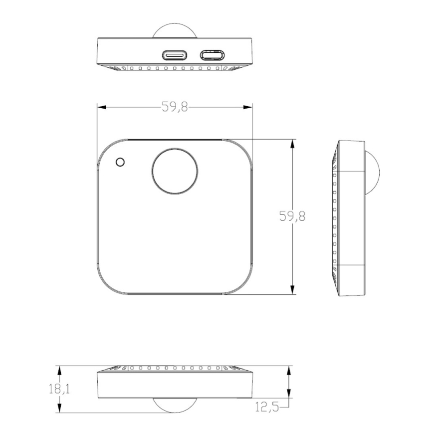 Immax NEO 07530L - Inteligentny czujnik PIR, obecności i oświetlenia USB/5V