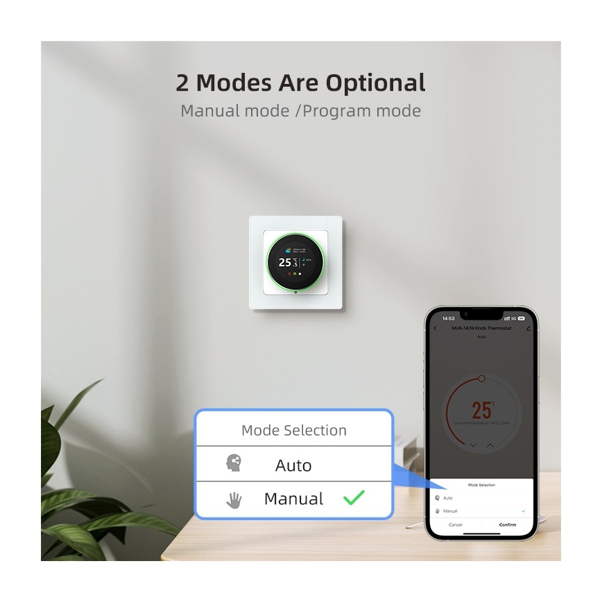 Immax NEO 07535L - Termostat do elektrycznego ogrzewania podłogowego SMART 230V/16A Wi-Fi Tuya