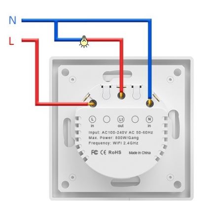 Immax NEO 07538L - SMART włącznik 1-przyciskowy 230V Wi‑Fi Tuya